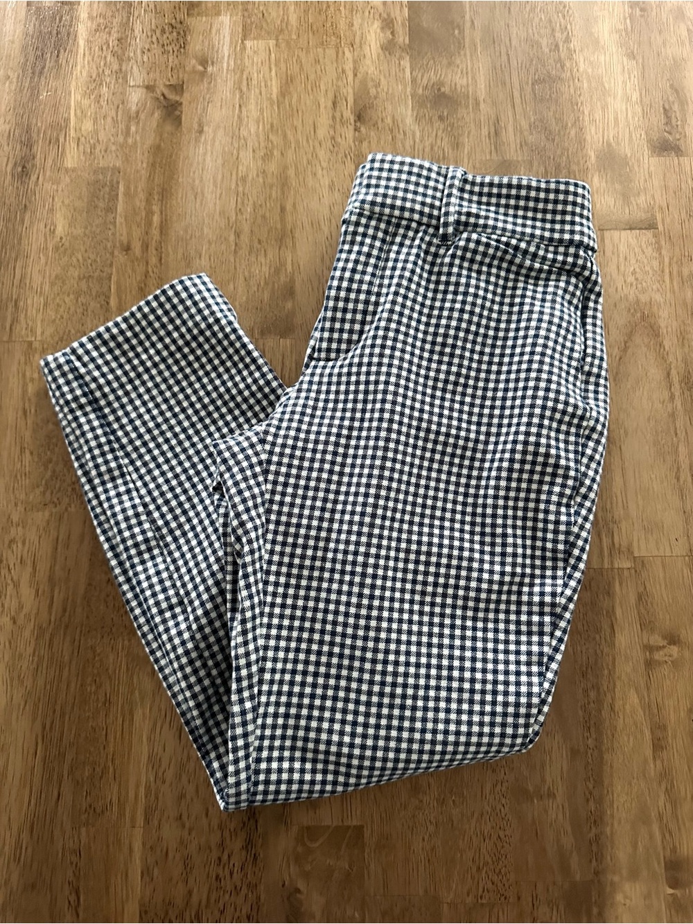 GAP Women’s Navy and White Gingham Curvy Signature Skinny Ankle Pants